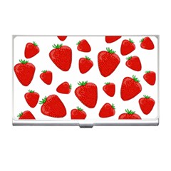 Decorative strawberries pattern Business Card Holders