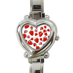 Decorative strawberries pattern Heart Italian Charm Watch