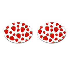 Decorative strawberries pattern Cufflinks (Oval)