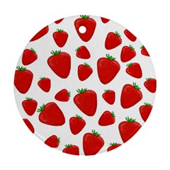 Decorative strawberries pattern Round Ornament (Two Sides) 