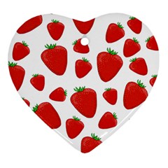 Decorative strawberries pattern Heart Ornament (2 Sides)