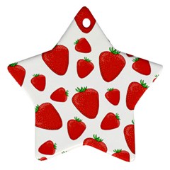 Decorative strawberries pattern Star Ornament (Two Sides) 