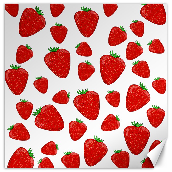 Decorative strawberries pattern Canvas 16  x 16  