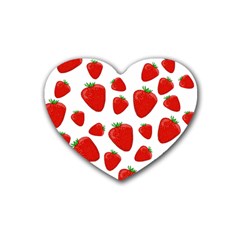 Decorative strawberries pattern Heart Coaster (4 pack) 