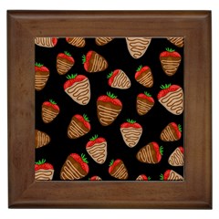 Chocolate Strawberries Pattern Framed Tiles by Valentinaart