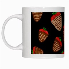 Chocolate Strawberries Pattern White Mugs by Valentinaart