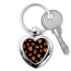 Chocolate Strawberries Pattern Key Chains (heart)  by Valentinaart