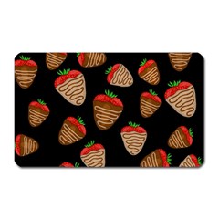 Chocolate Strawberries Pattern Magnet (rectangular) by Valentinaart