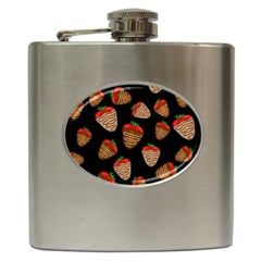 Chocolate Strawberries Pattern Hip Flask (6 Oz) by Valentinaart