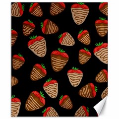 Chocolate Strawberries Pattern Canvas 8  X 10  by Valentinaart