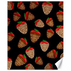 Chocolate Strawberries Pattern Canvas 16  X 20   by Valentinaart