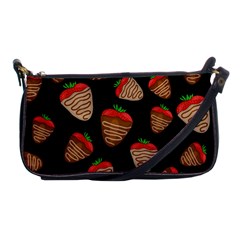 Chocolate Strawberries Pattern Shoulder Clutch Bags by Valentinaart