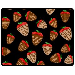 Chocolate Strawberries Pattern Fleece Blanket (medium)  by Valentinaart