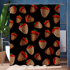 Chocolate Strawberries Pattern Shower Curtain 60  X 72  (medium)  by Valentinaart