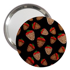 Chocolate Strawberries Pattern 3  Handbag Mirrors by Valentinaart