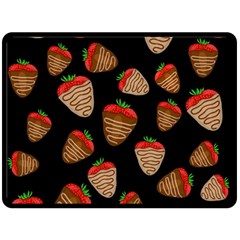 Chocolate Strawberries Pattern Double Sided Fleece Blanket (large)  by Valentinaart