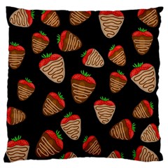 Chocolate Strawberries Pattern Large Flano Cushion Case (one Side) by Valentinaart