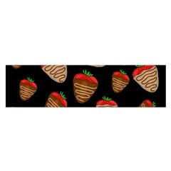 Chocolate Strawberries Pattern Satin Scarf (oblong) by Valentinaart