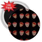 Chocolate strawberies 3  Magnets (100 pack) Front