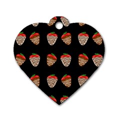 Chocolate Strawberies Dog Tag Heart (two Sides) by Valentinaart