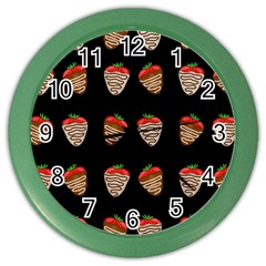 Chocolate Strawberies Color Wall Clocks by Valentinaart