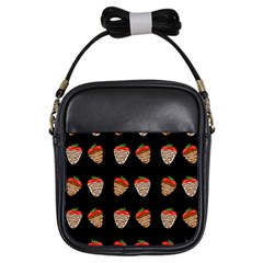 Chocolate Strawberies Girls Sling Bags by Valentinaart