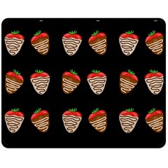 Chocolate Strawberies Fleece Blanket (medium)  by Valentinaart