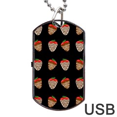 Chocolate Strawberies Dog Tag Usb Flash (two Sides)  by Valentinaart