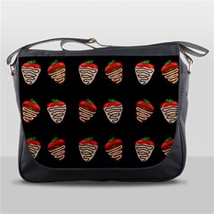 Chocolate Strawberies Messenger Bags by Valentinaart