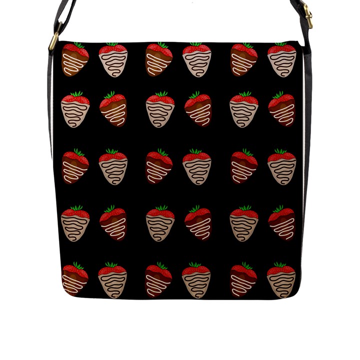 Chocolate strawberies Flap Messenger Bag (L) 