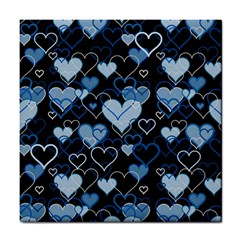 Blue Harts Pattern Tile Coasters by Valentinaart