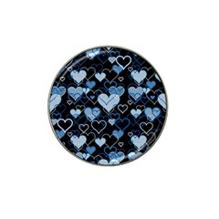 Blue harts pattern Hat Clip Ball Marker