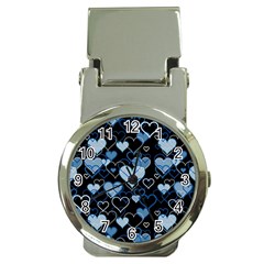 Blue harts pattern Money Clip Watches