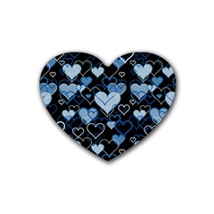 Blue harts pattern Heart Coaster (4 pack) 