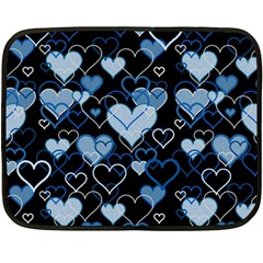 Blue Harts Pattern Double Sided Fleece Blanket (mini) 