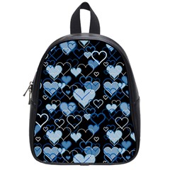 Blue harts pattern School Bags (Small) 