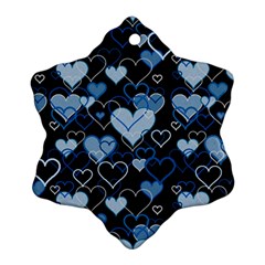 Blue harts pattern Ornament (Snowflake) 