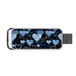 Blue harts pattern Portable USB Flash (Two Sides) Front