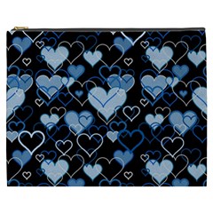 Blue harts pattern Cosmetic Bag (XXXL) 