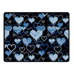 Blue harts pattern Double Sided Fleece Blanket (Small) 