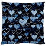 Blue harts pattern Standard Flano Cushion Case (One Side) Front