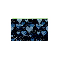 Blue harts pattern Cosmetic Bag (XS)