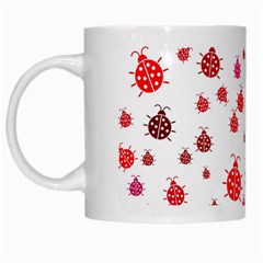 Beetle Animals Red Green Fly White Mugs by Amaryn4rt