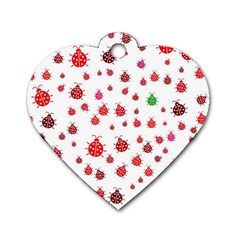 Beetle Animals Red Green Fly Dog Tag Heart (two Sides) by Amaryn4rt