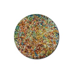 Art Modern Painting Acrylic Canvas Rubber Coaster (round)  by Amaryn4rt