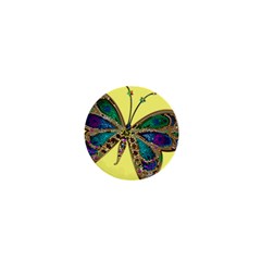 Butterfly Mosaic Yellow Colorful 1  Mini Magnets by Amaryn4rt