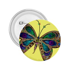 Butterfly Mosaic Yellow Colorful 2 25  Buttons by Amaryn4rt