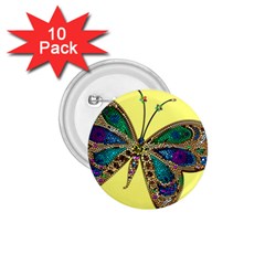 Butterfly Mosaic Yellow Colorful 1 75  Buttons (10 Pack) by Amaryn4rt