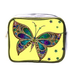 Butterfly Mosaic Yellow Colorful Mini Toiletries Bags by Amaryn4rt