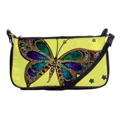 Butterfly Mosaic Yellow Colorful Shoulder Clutch Bags by Amaryn4rt